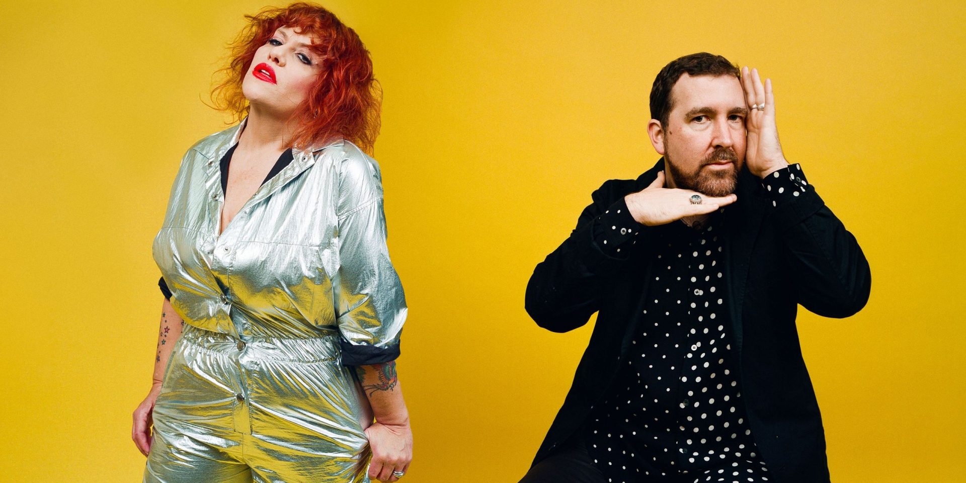 Amy Douglas e Joe Goddard, do Hotchip, na banda Hard Feelings