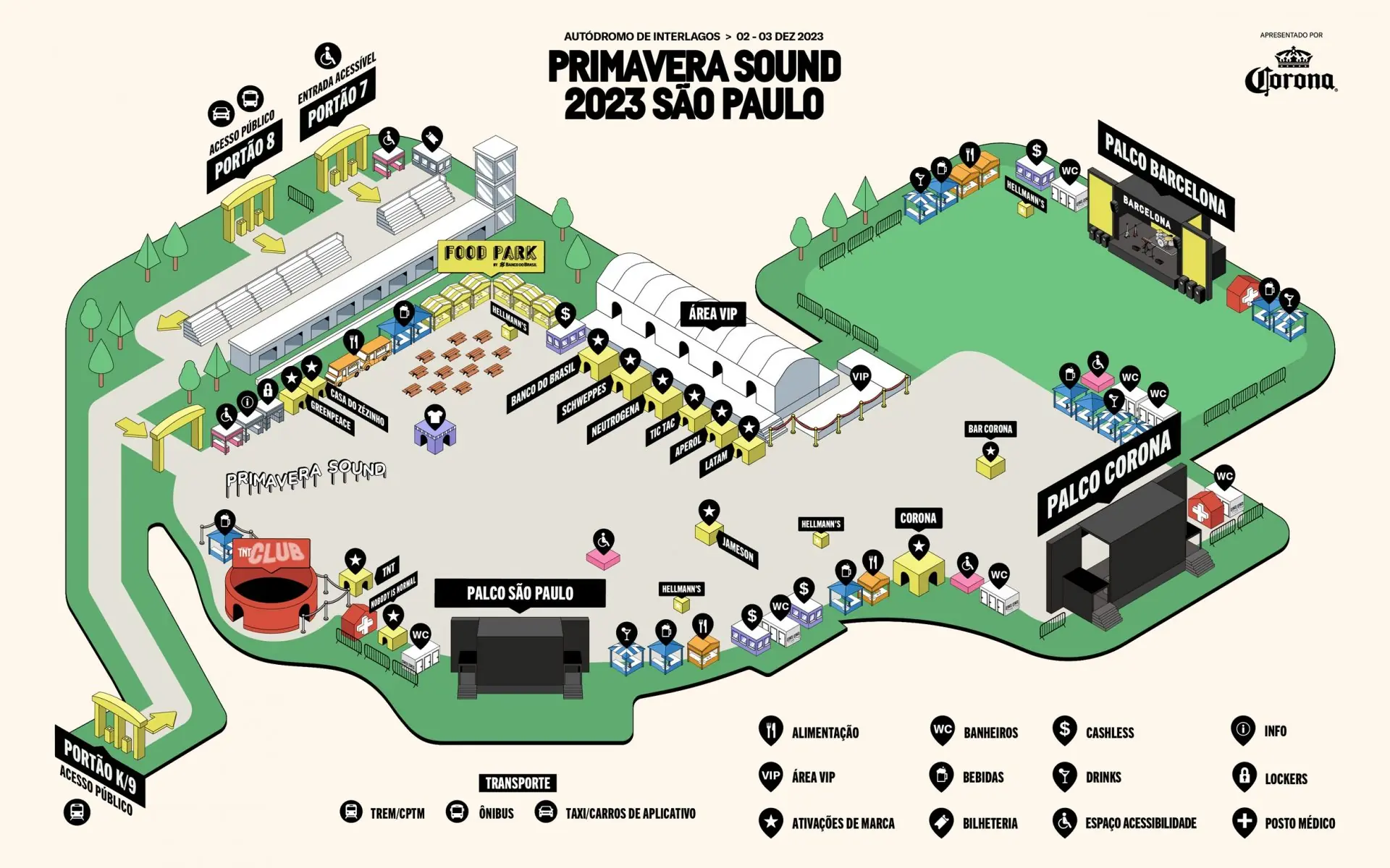 Mapa Primavera Sound 2023