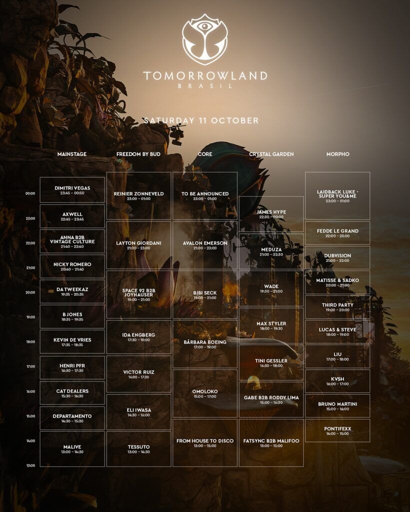 Tomorrowland Brasil 2025 - sábado, 11 de outubro