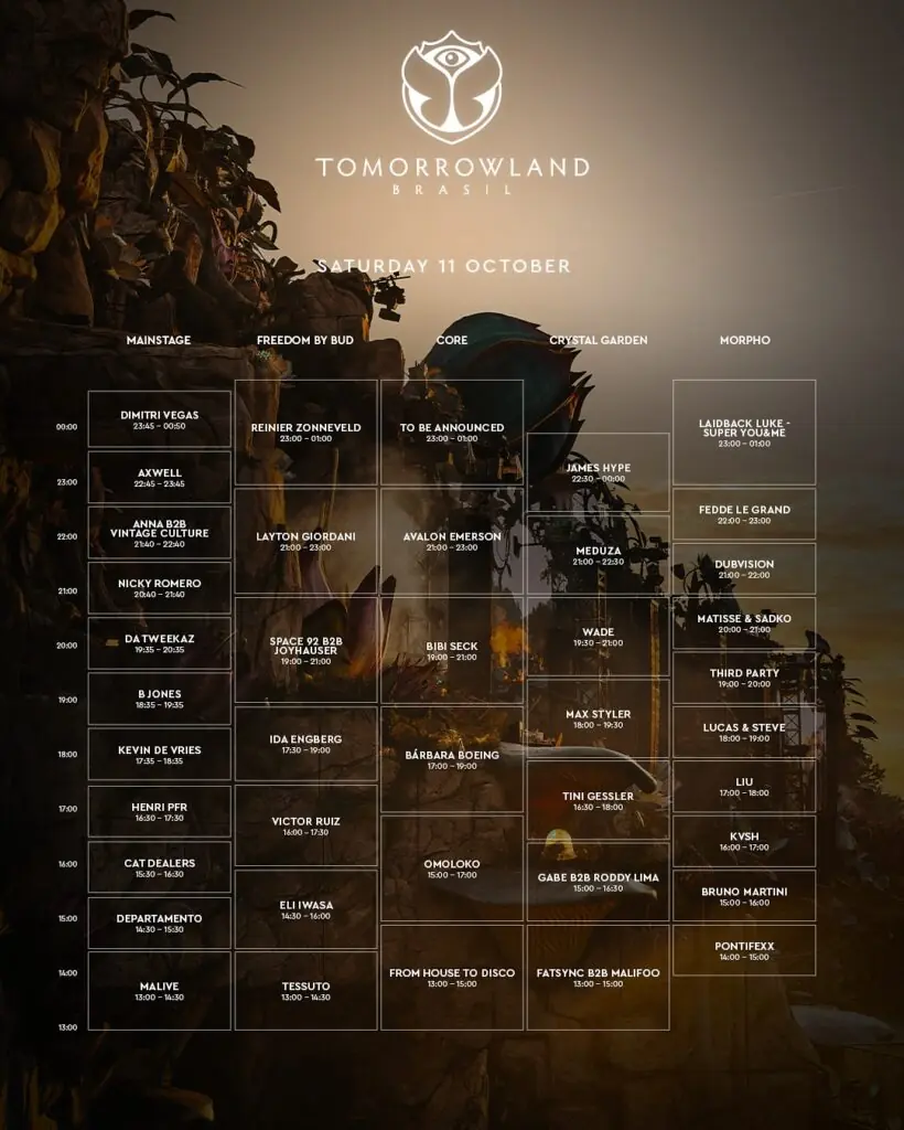 Tomorrowland Brasil 2025 - sábado, 11 de outubro